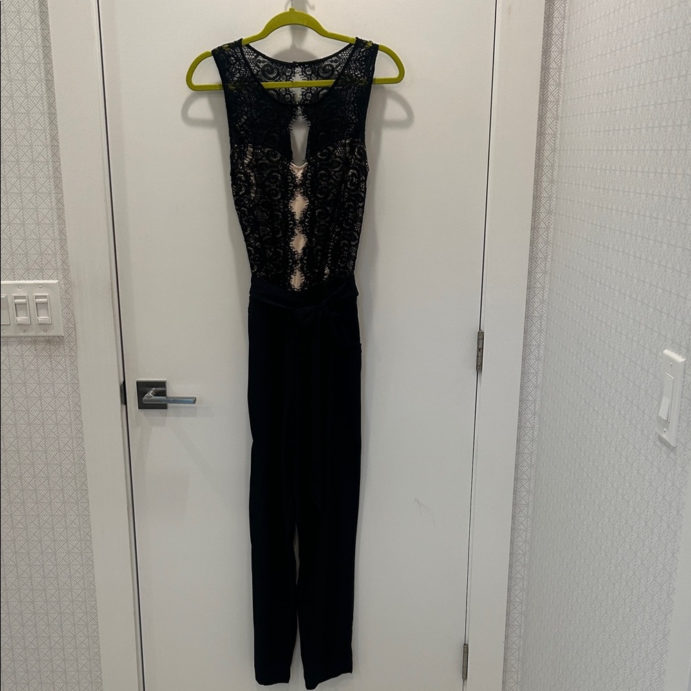 elevenses Black Lace Bodice Sleeveless Jumpsuit